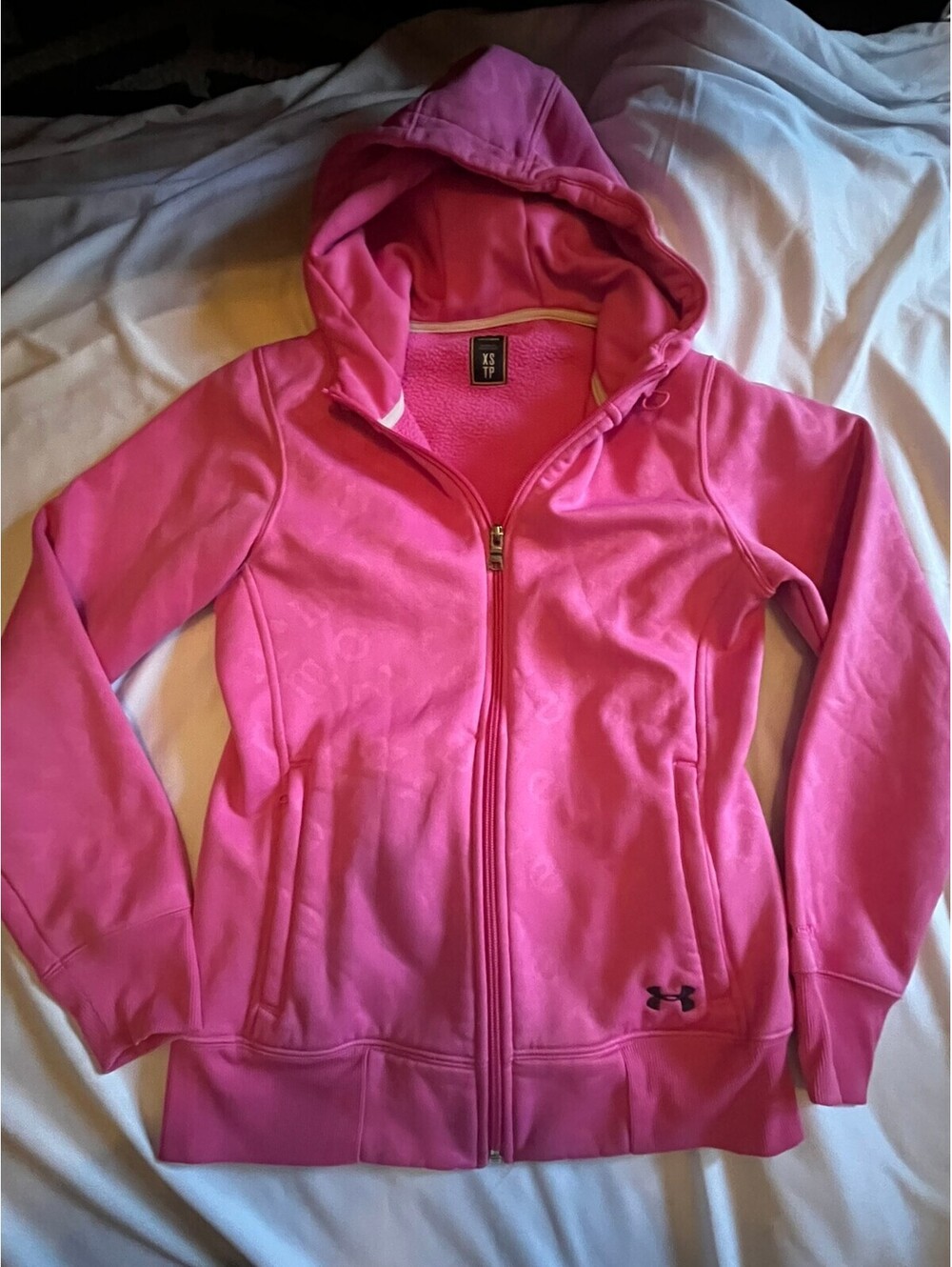 Under Armour pink zip hoodie girls
